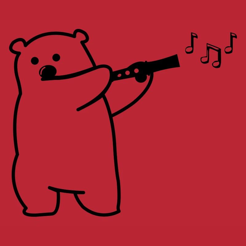 Bear plays flute