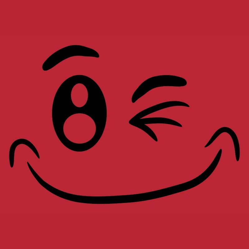 Comic face funny smiley winking