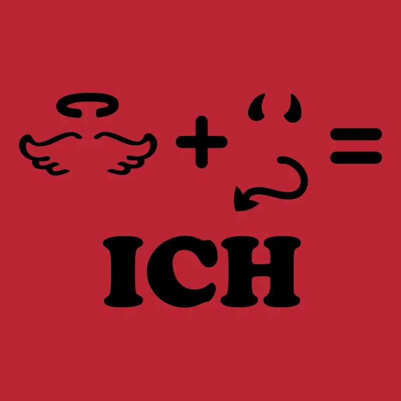 Engel + Teufel = ich - einfarbig