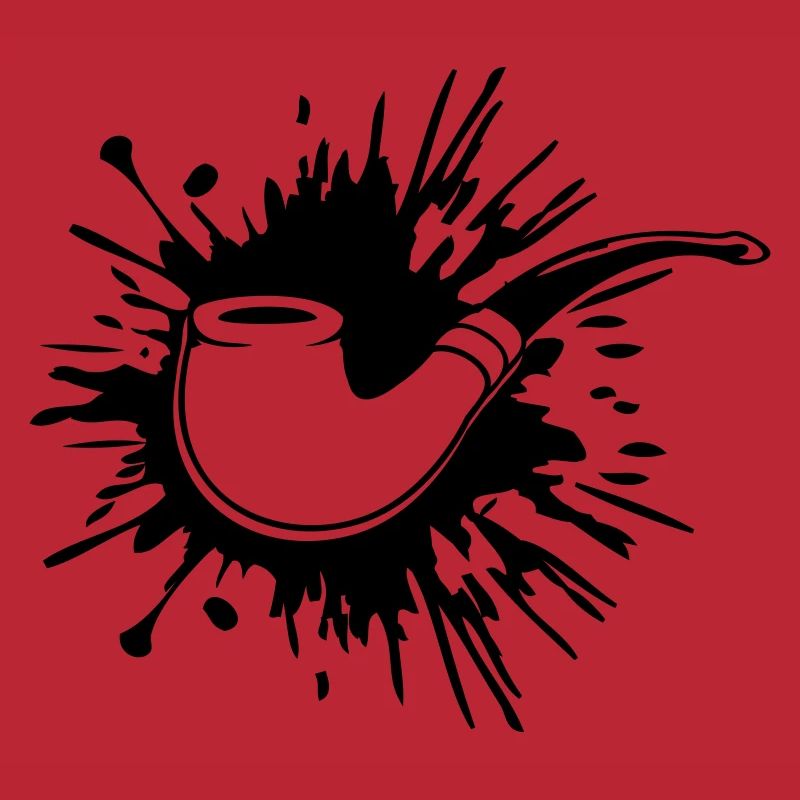 Farbklecks Tabakpfeife Raucher