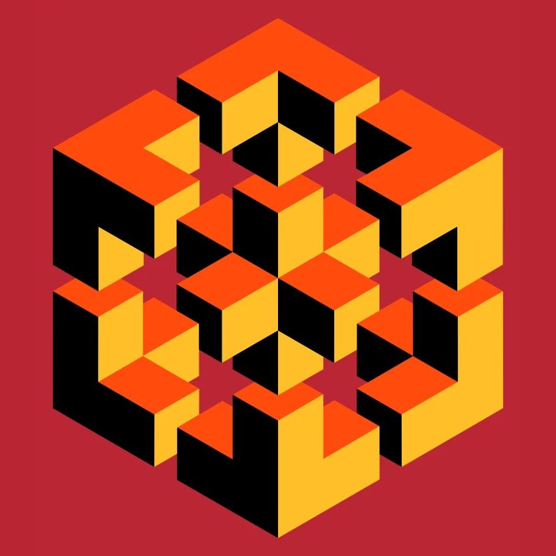 impossible figure Escher magic cube geometry