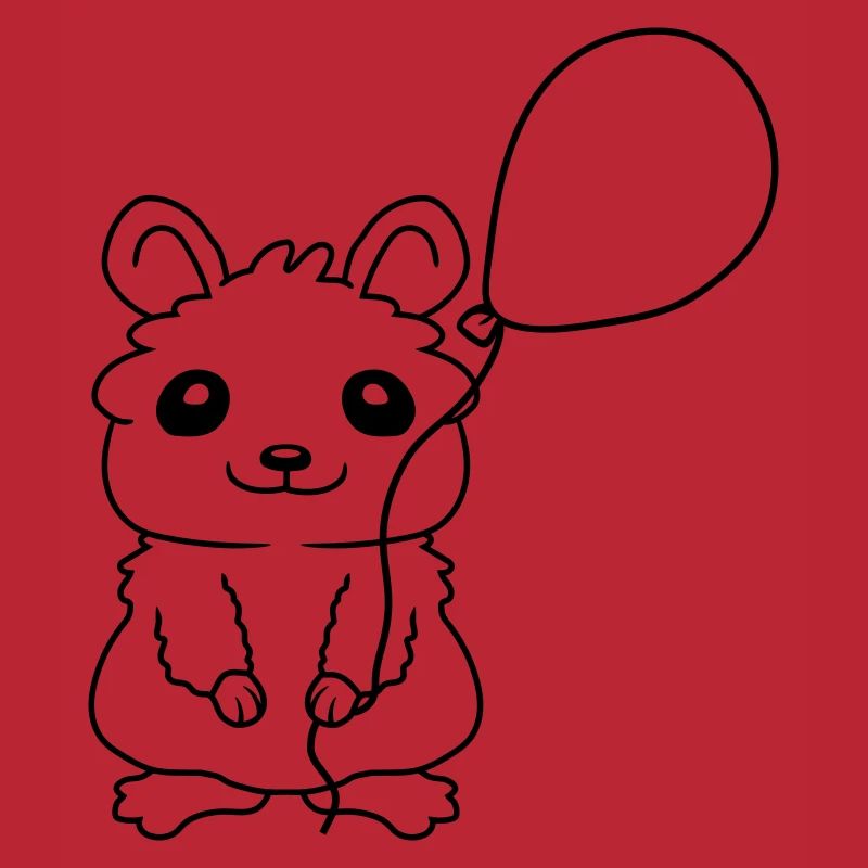 Hamster Luftballon Geschenkidee Comic