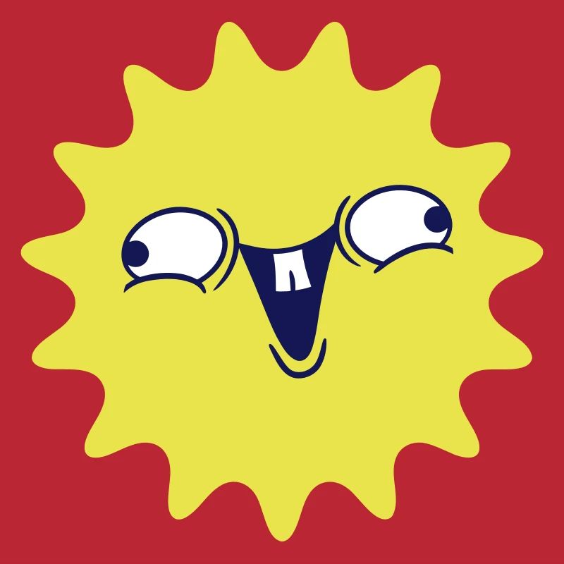 Bright Sun Funny Face Laughing Comic Cartoon
