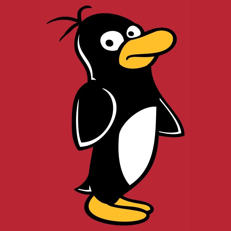 Penguin looks funny cautiously to the side