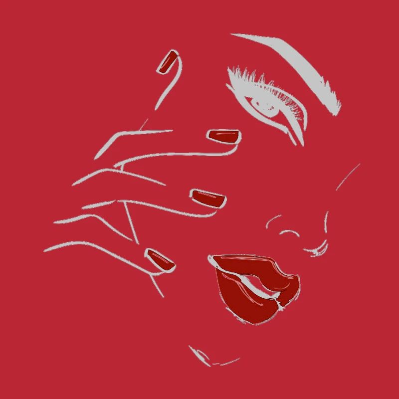 Sensual silouette Red lips