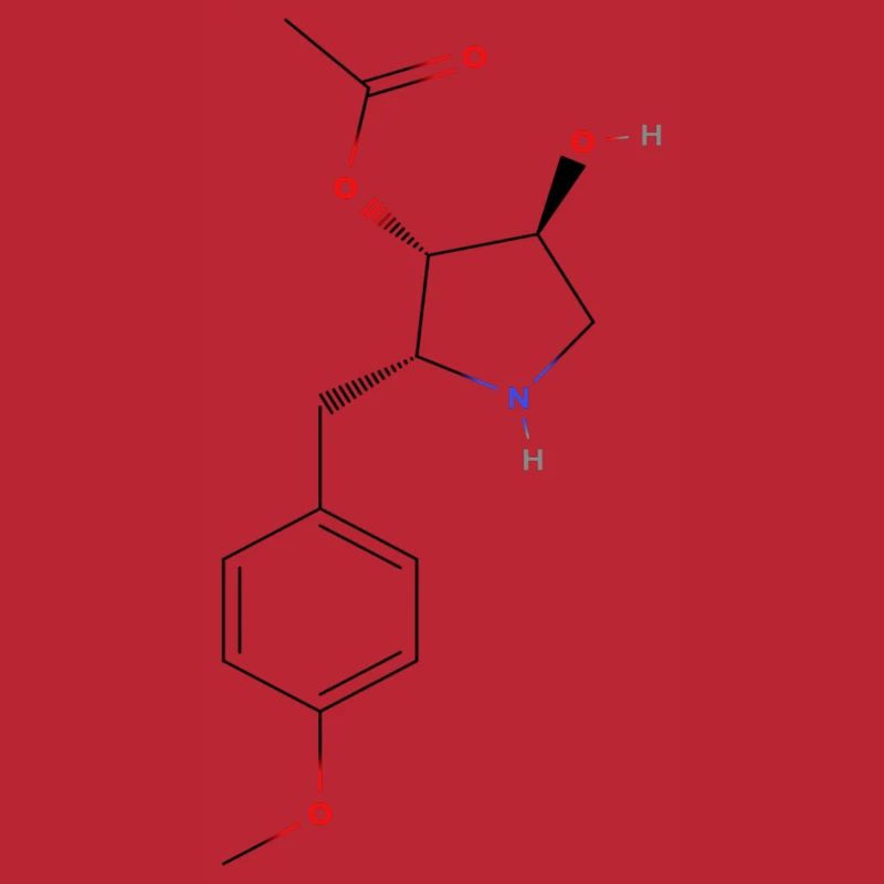 Anisomycin Molecule - Colored Structural Formula