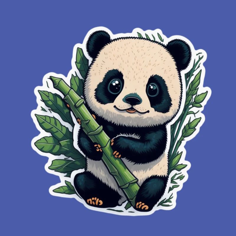 Cute Panda with Bamboo