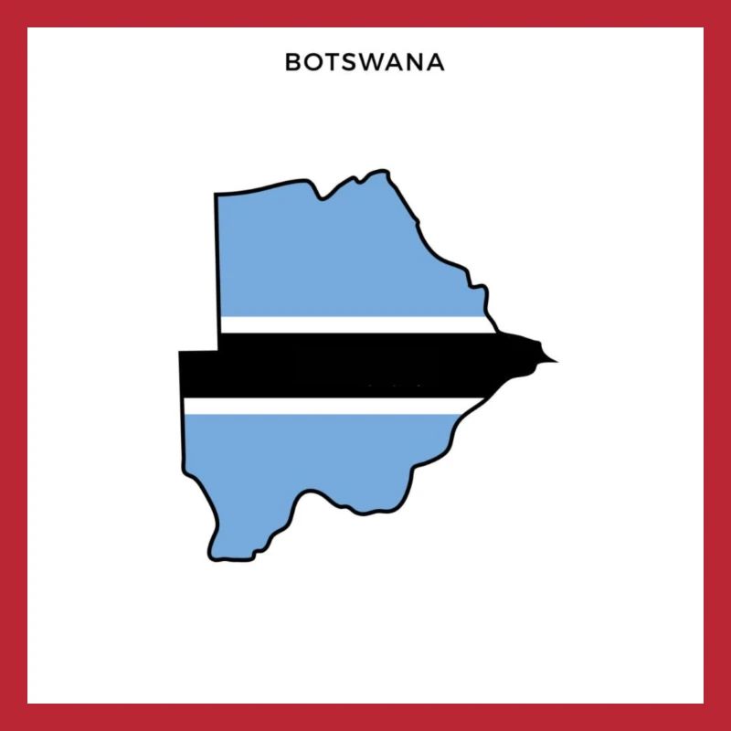 Botswana (Botsuana) Flagge, Map