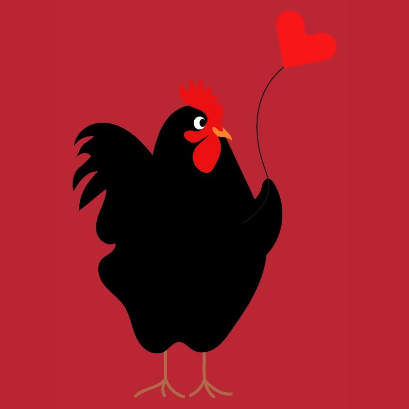 Stolzer Hahn mit Herzluftballon - Geschenkidee