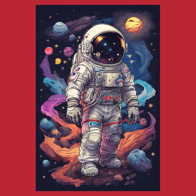 retro illustrations austronaut space