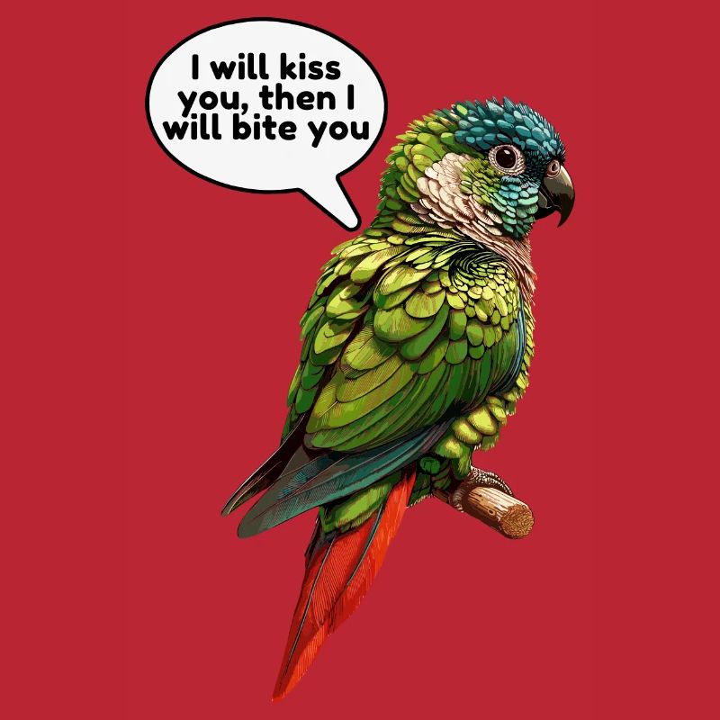 Drôle de conception de conure à joues vertes