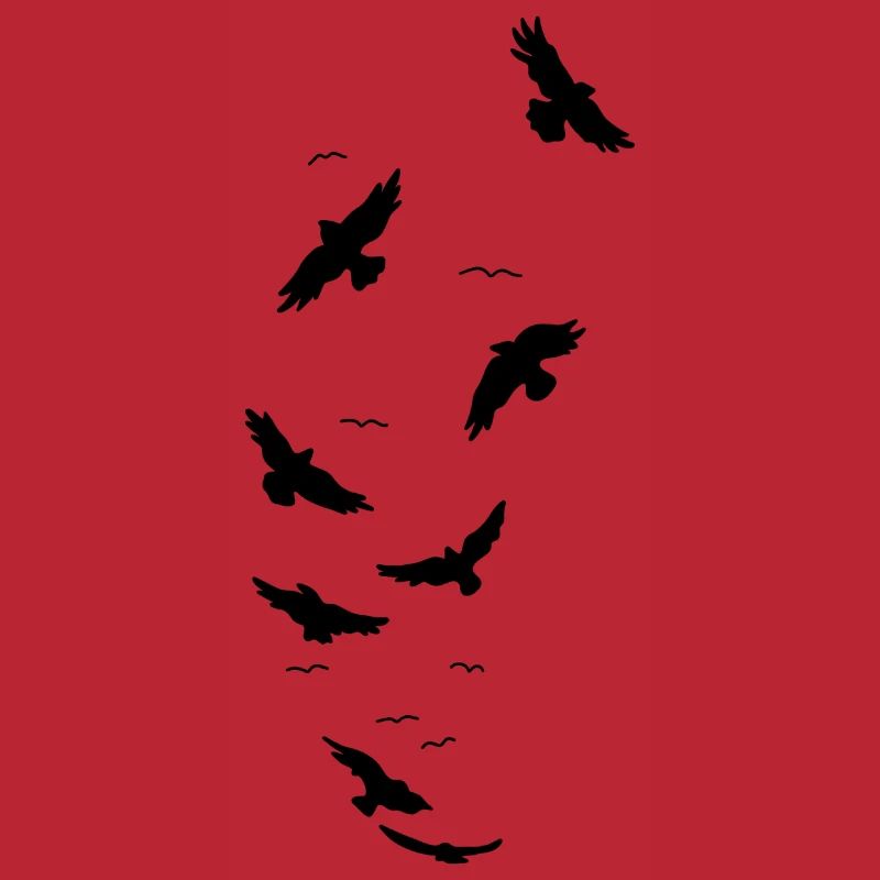 Ravens birds fly