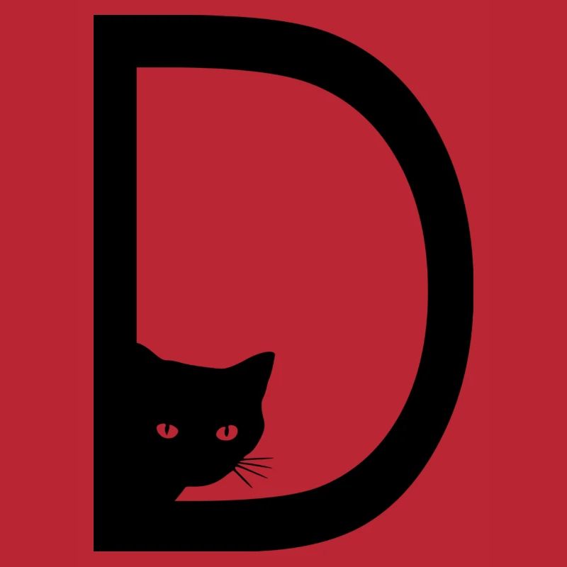 Lettre D avec chat