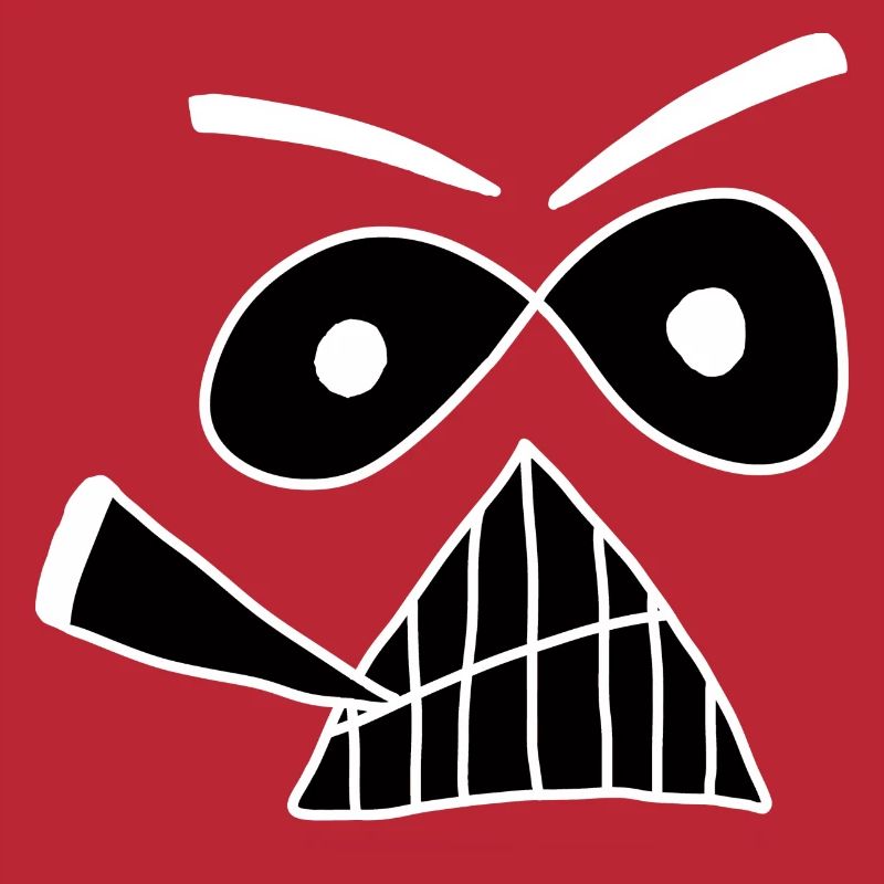Cool Grumpy Face white - Weska Face Collection