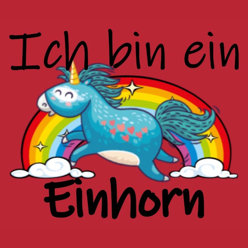 Ich bin ein Einhorn mit Regenbogen