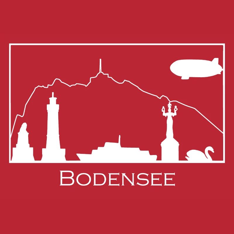 Bodensee & Pfänder | Silhouette filled | Weiß