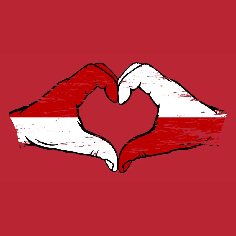 Drapeau de Monaco Pologne Forme de main Forme de coeur Utilisé