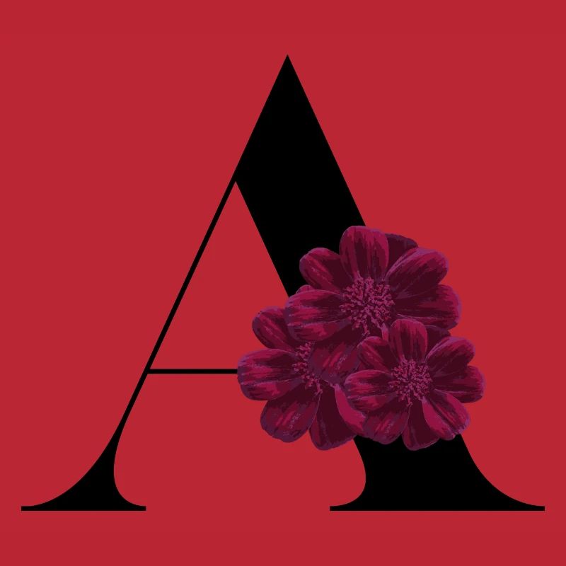 lettre A fleuris