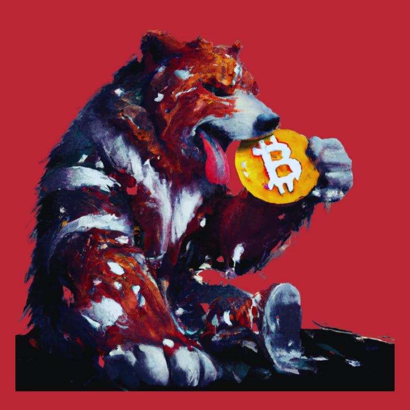 Capitalist bear eats Bitcoin cryptocurrency