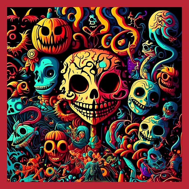 Psychedelic Halloween pattern