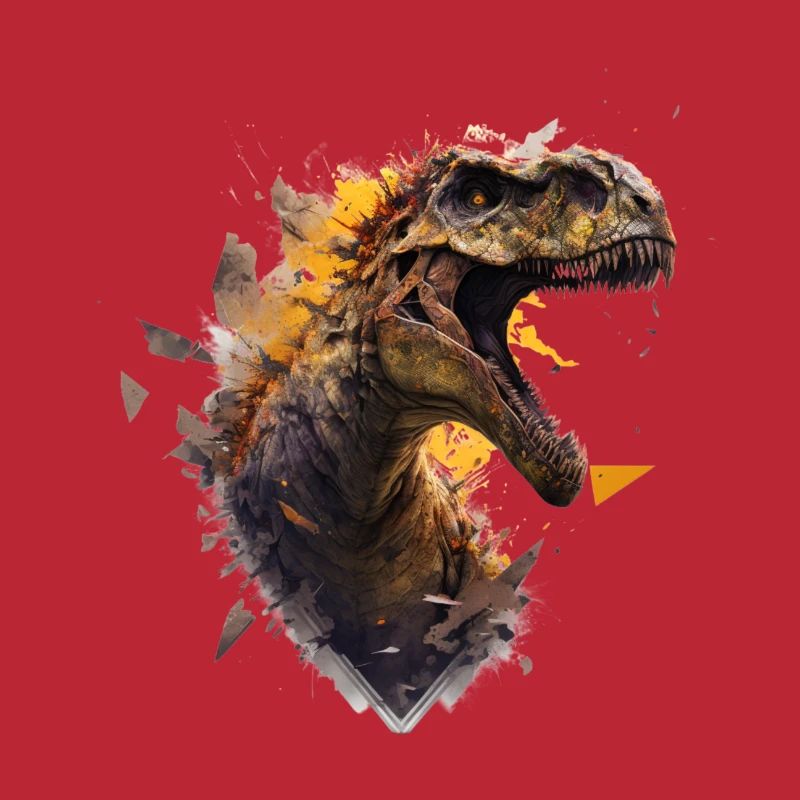 cool dino breaking through a wall