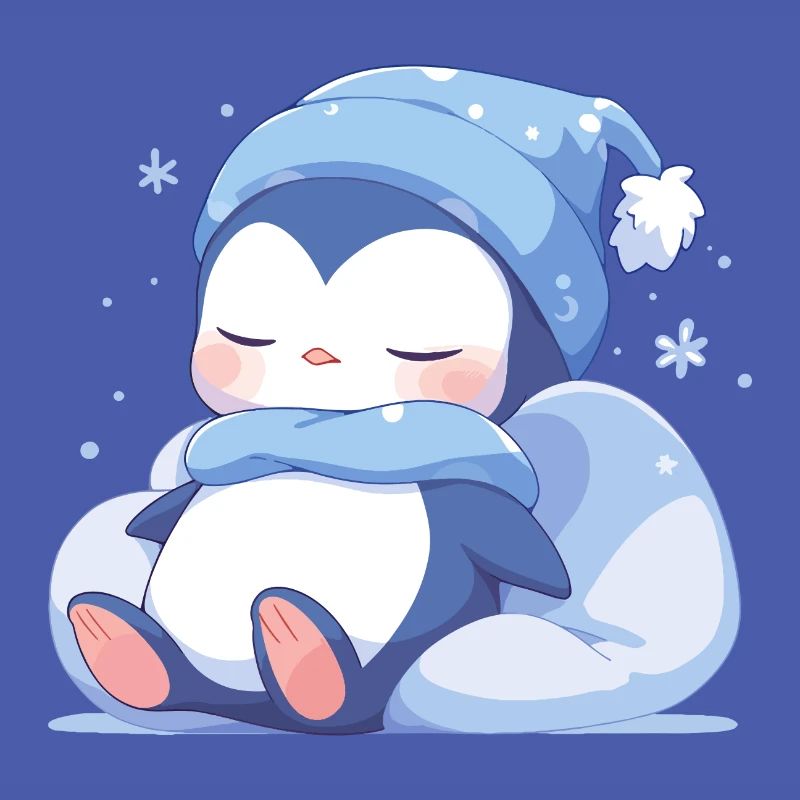 Pinguin Schläft Schlafshirt Schlafanzug Süß Tier