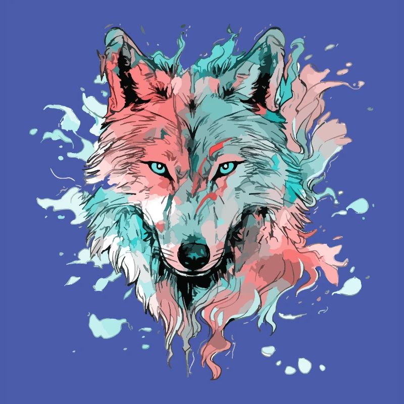 Wolf Wolf Head Predator Forest Nature Wilderness Art