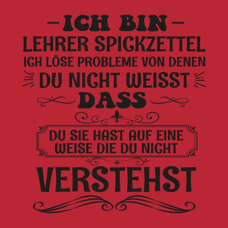 Lustiges Lehrer Spickzettel Spruch Beruf Geschenk
