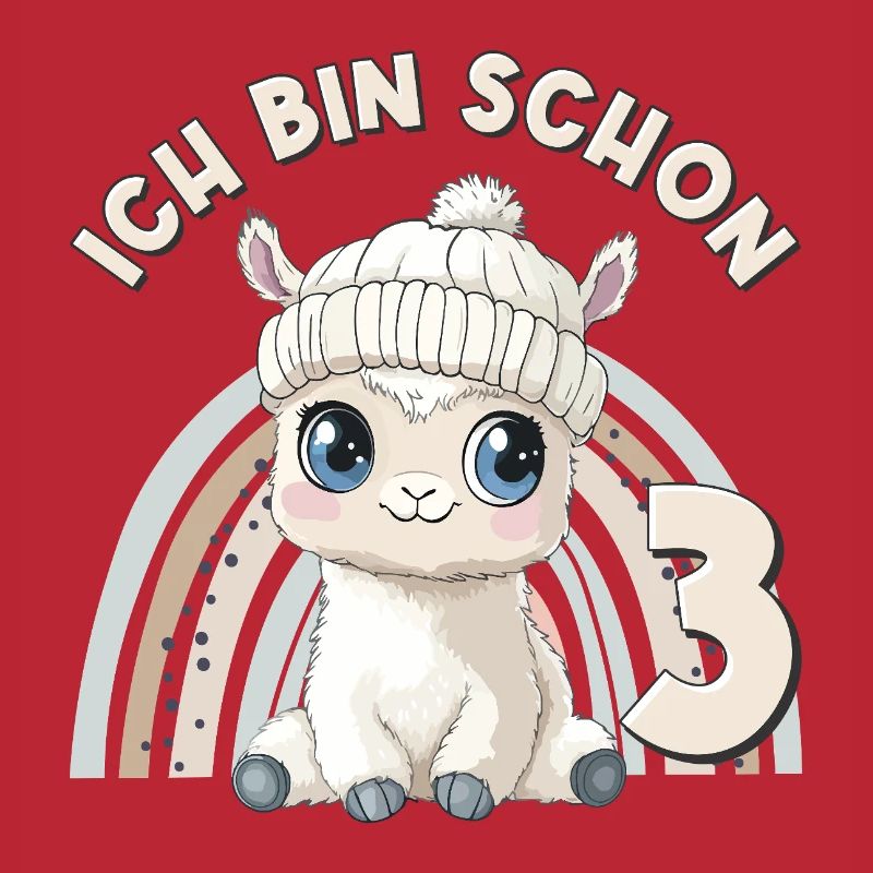 3rd Birthday Alpaca Llama Rainbow Cute Cute
