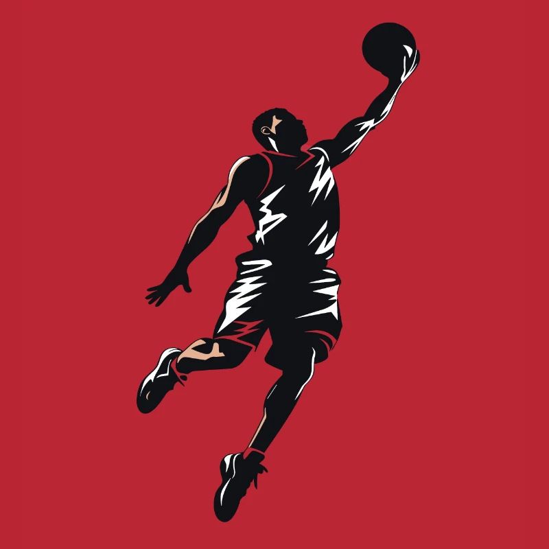 Basketball player making a dunk
