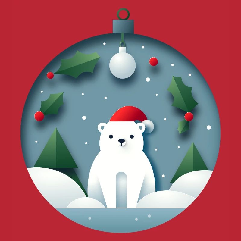 Eisbär in Weihnachtskugel