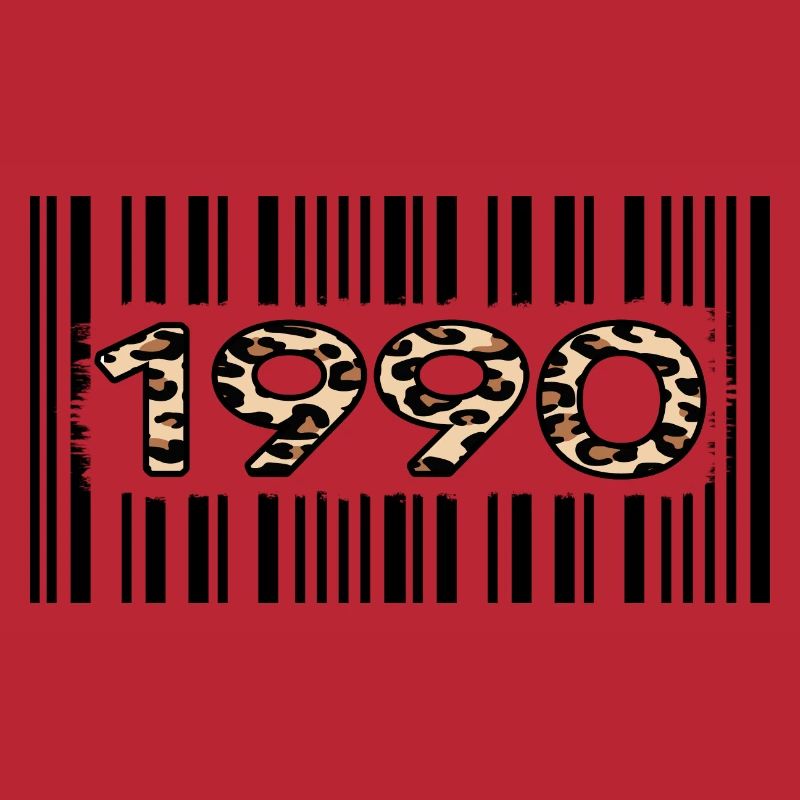 1990 birthday 32 year anniversary barcode leopard