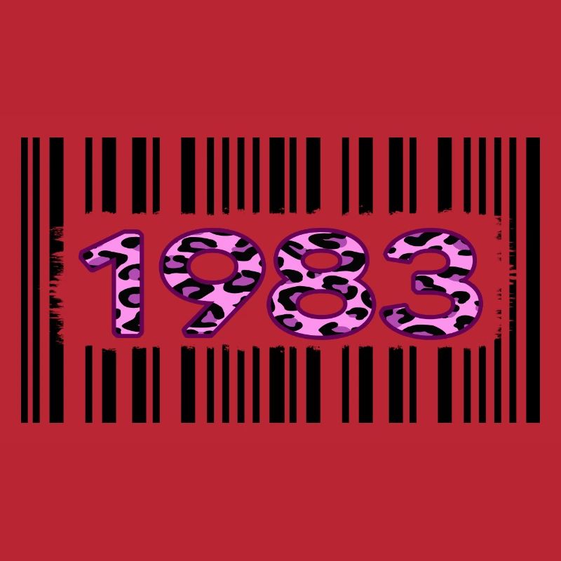 1983 Birthday Anniversary Barcode Pink Leopard