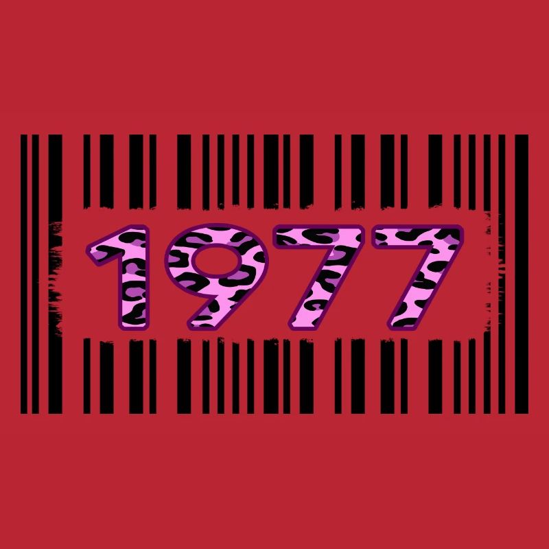 1977 Anniversaire unique rose léopard code-barres