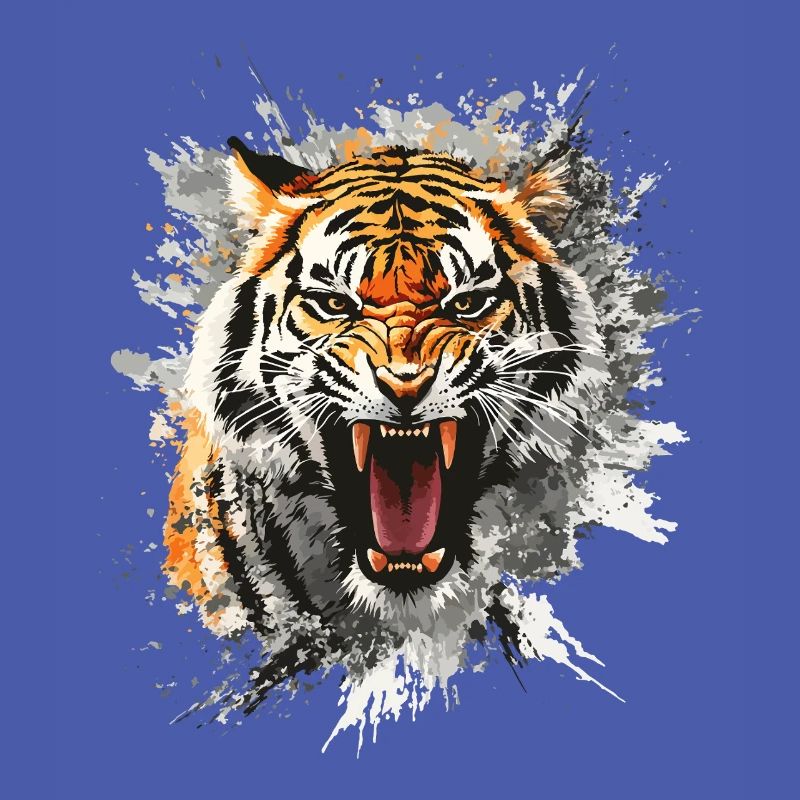 Tiger Head Predator Nature Wilderness Splash
