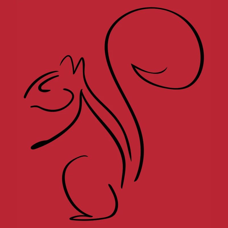 Eichhörnchen Line Art - Minimalistisch