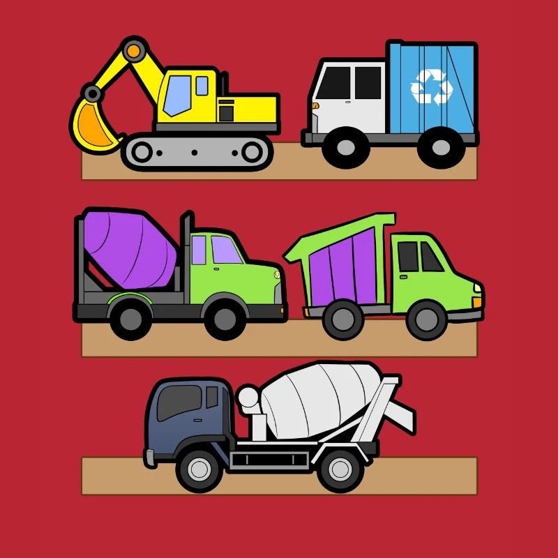 Excavator Construction Site Construction Worker Construction Truck I Gift