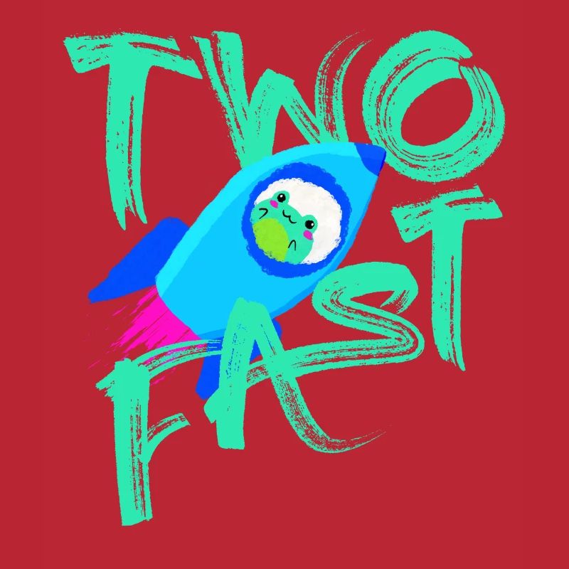 Two Fast Rocket Frog Space 2 Years 2nd Birthday