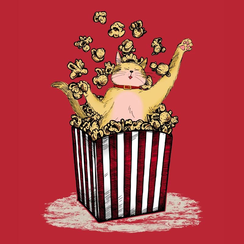 Chat baigne dans pop-corn chat fun design mastic pour enfants