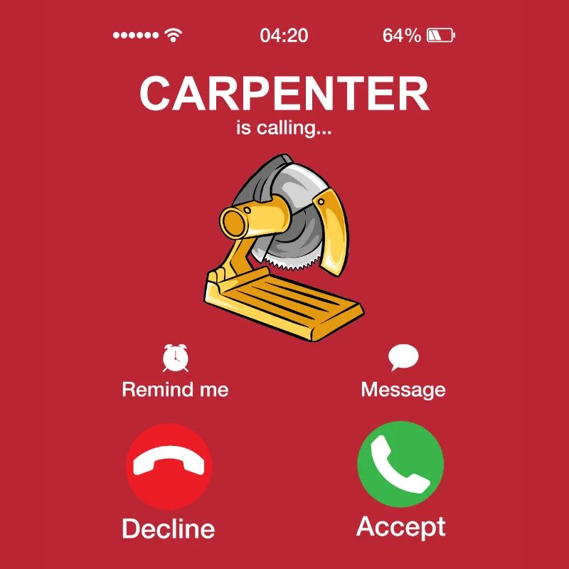 Carpenter appelle le jeu de mots drôle de bricoleur de menuisier