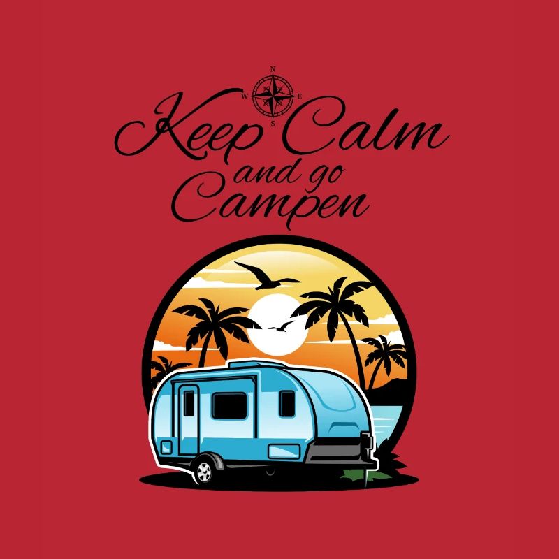 Camper Caravan Saying-Keep Calm and go camping
