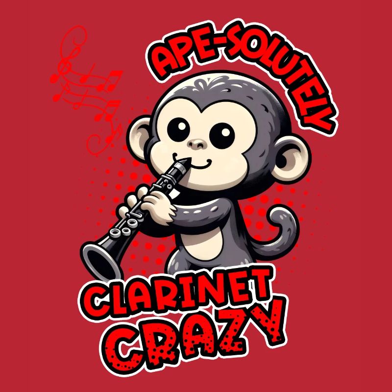 Ape-solute Klarinette Crazy Funny Monkey Design