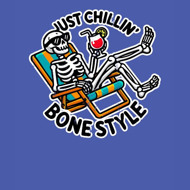 Just Chillin' Bone Style Happy Skeleton Dead Bones