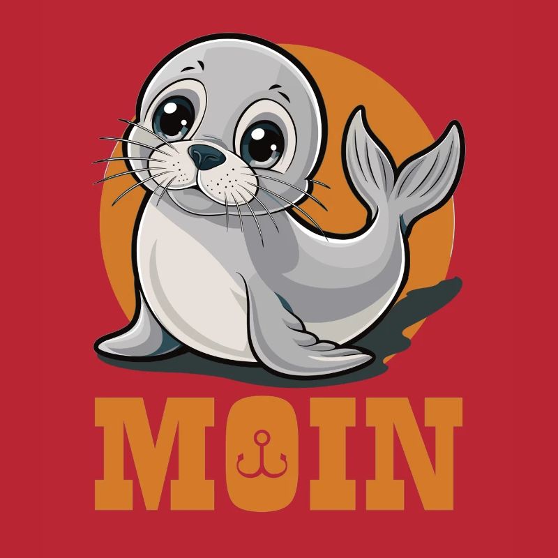 Junge Robbe mit „Moin“