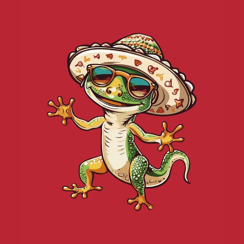 Lizard Comic Funny Sombrero
