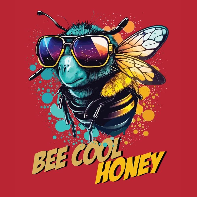 Graffiti bumblebee with sunglasses Bee Cool Honey