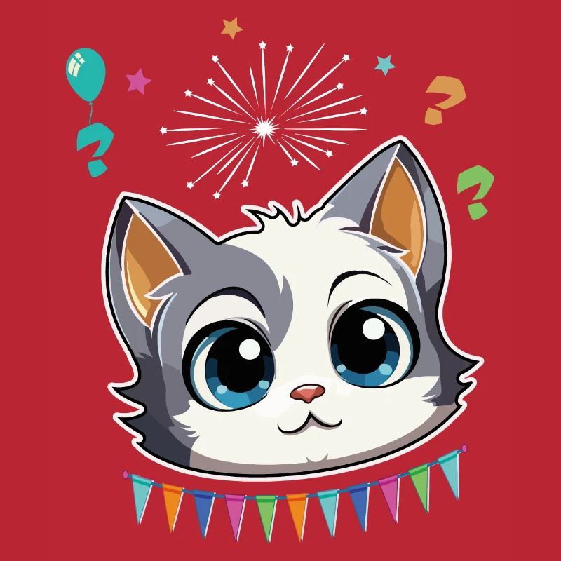 Conception de célébration de fête d’anniversaire - Chat mignon