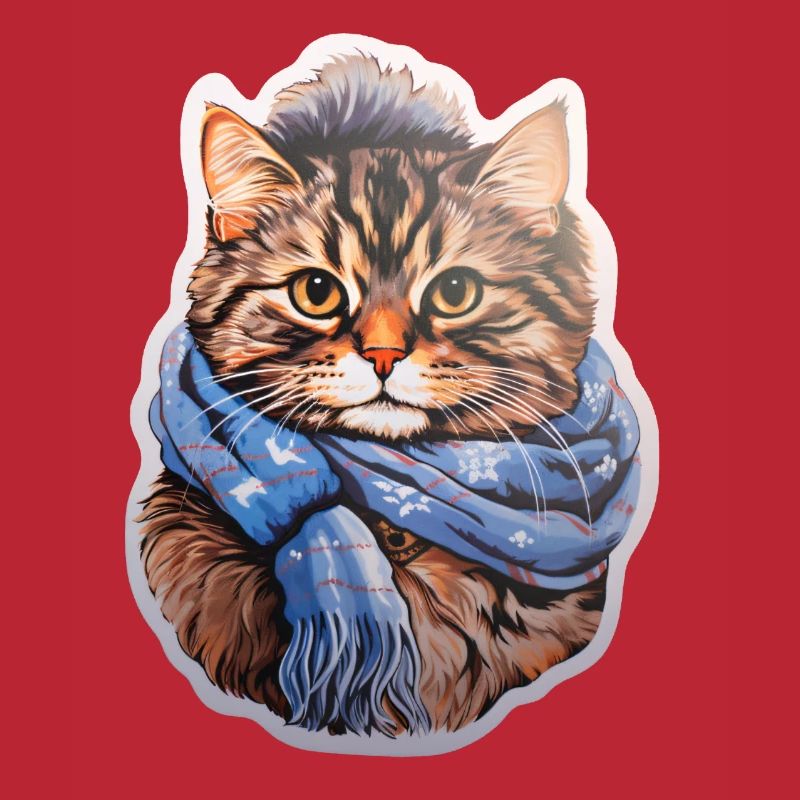Chat d’hiver avec écharpe