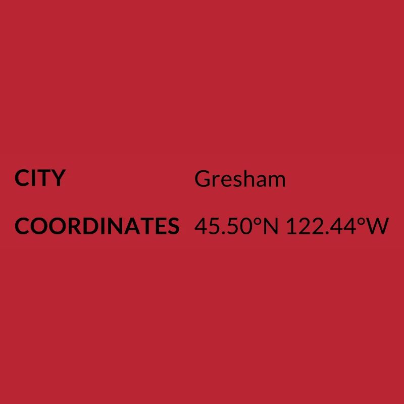 Coordonnées de Gresham, Oregon, États-Unis