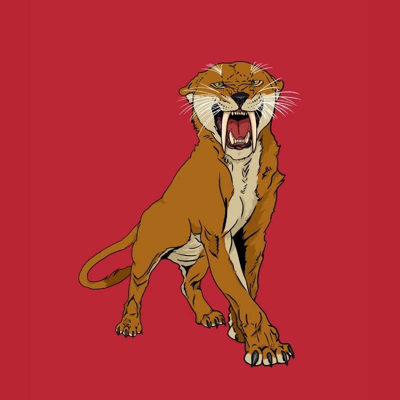 Saber tooth tiger with sharp claw gift idea